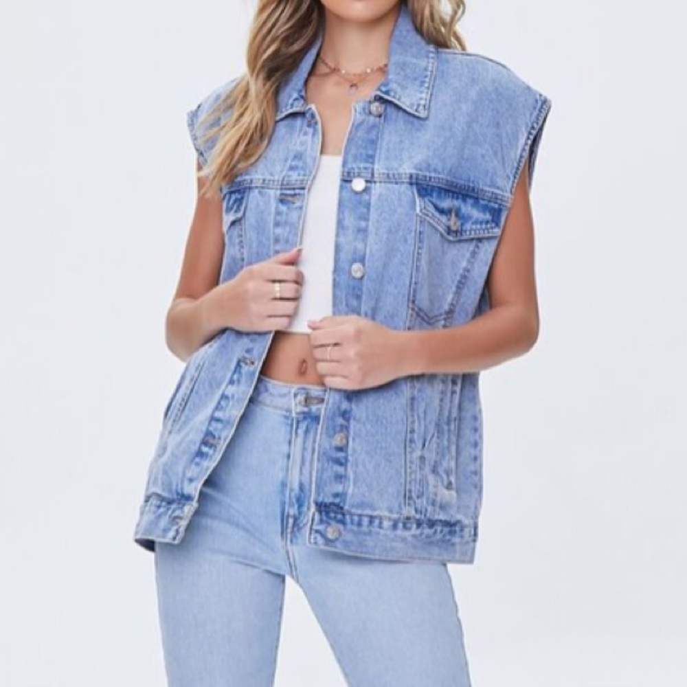 Denim Button-Up Vest